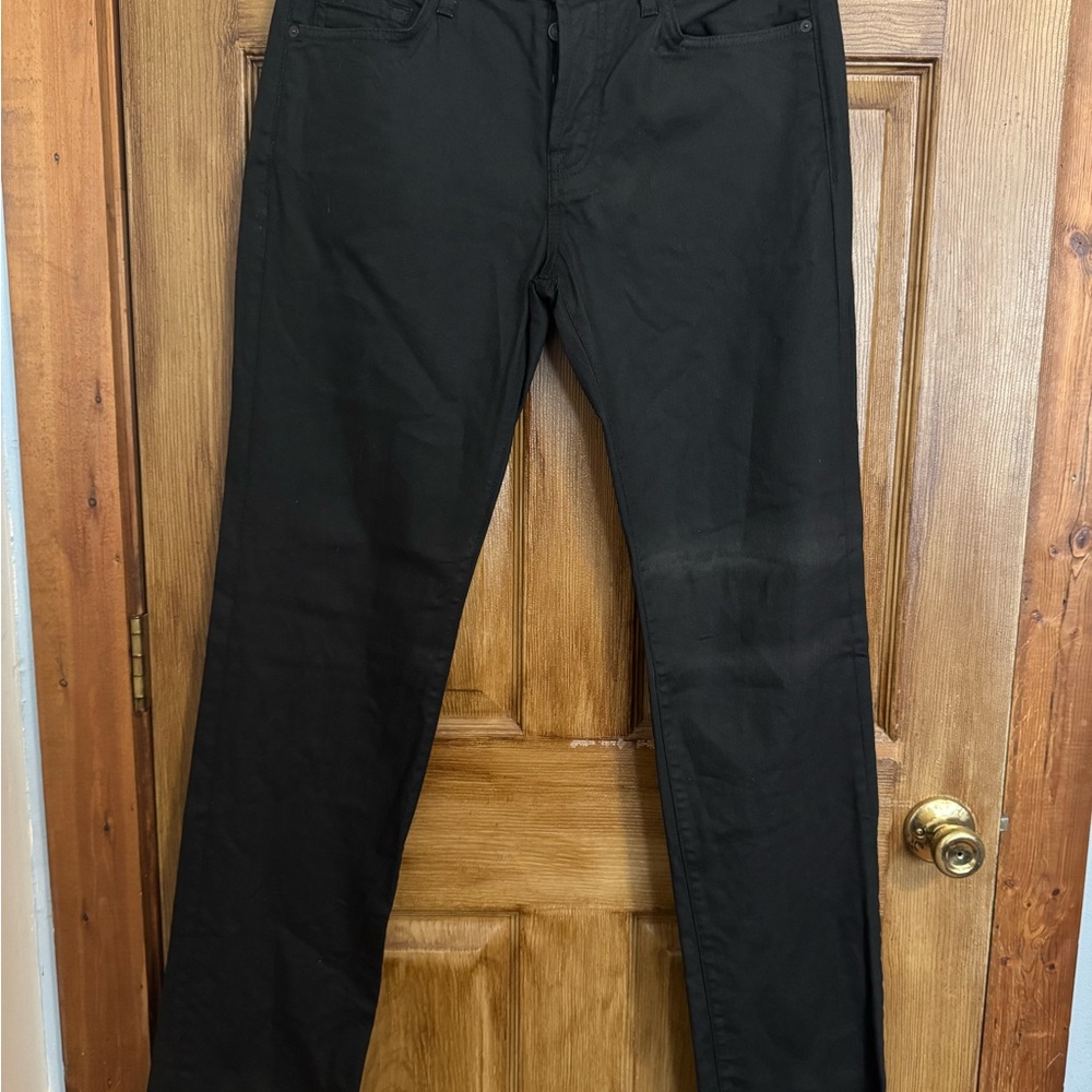 7 For All Mankind Men's Black Straight Jeans